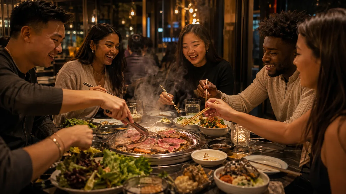 Joyful Korean Barbecue Gathering