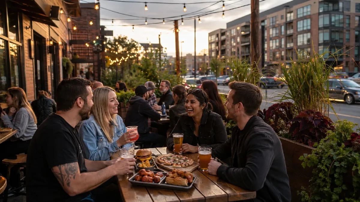 Casual patios, beer gardens and social groups