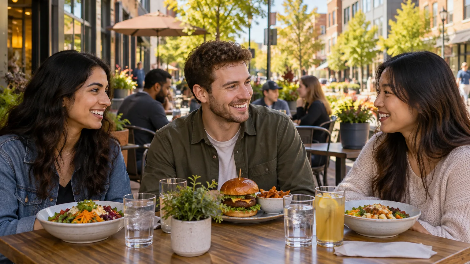 Illustration of a local food scene for Best Fast-Casual Restaurants in Kitchener-Waterloo.