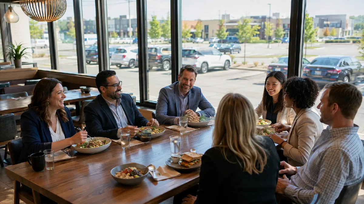 Business lunches and team meals outside the cores